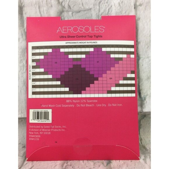 Aerosoles Ultra Sheer Control Top Tights XS Black Style #L14211AEXS - Picture 2 of 4